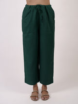 Green Solid Chanderi Parallel