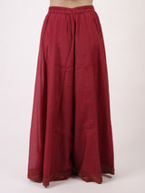 Maroon Hand-Embroidered Chanderi Kurta & Sharara Co-ord Set