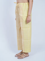 Yellow Striped Chanderi Parallel