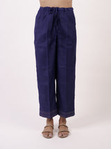 Blue Solid Chanderi Parallel with Border Detail