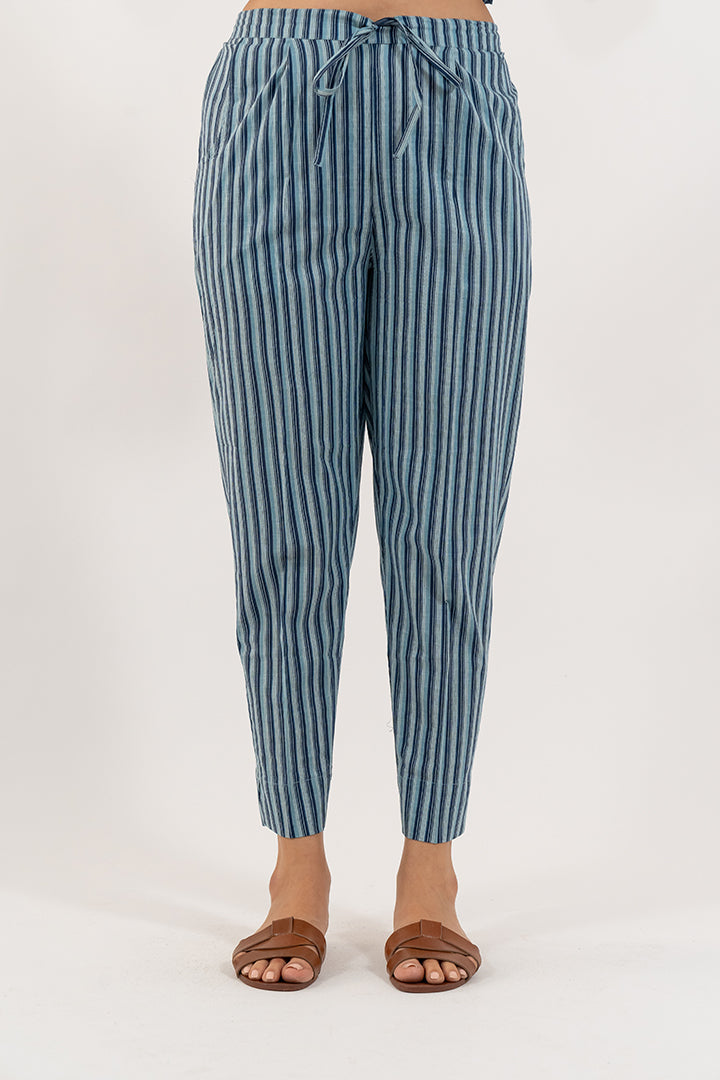 Cotton Printed Pant - Indigo