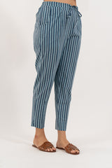 Cotton Printed Pant - Indigo