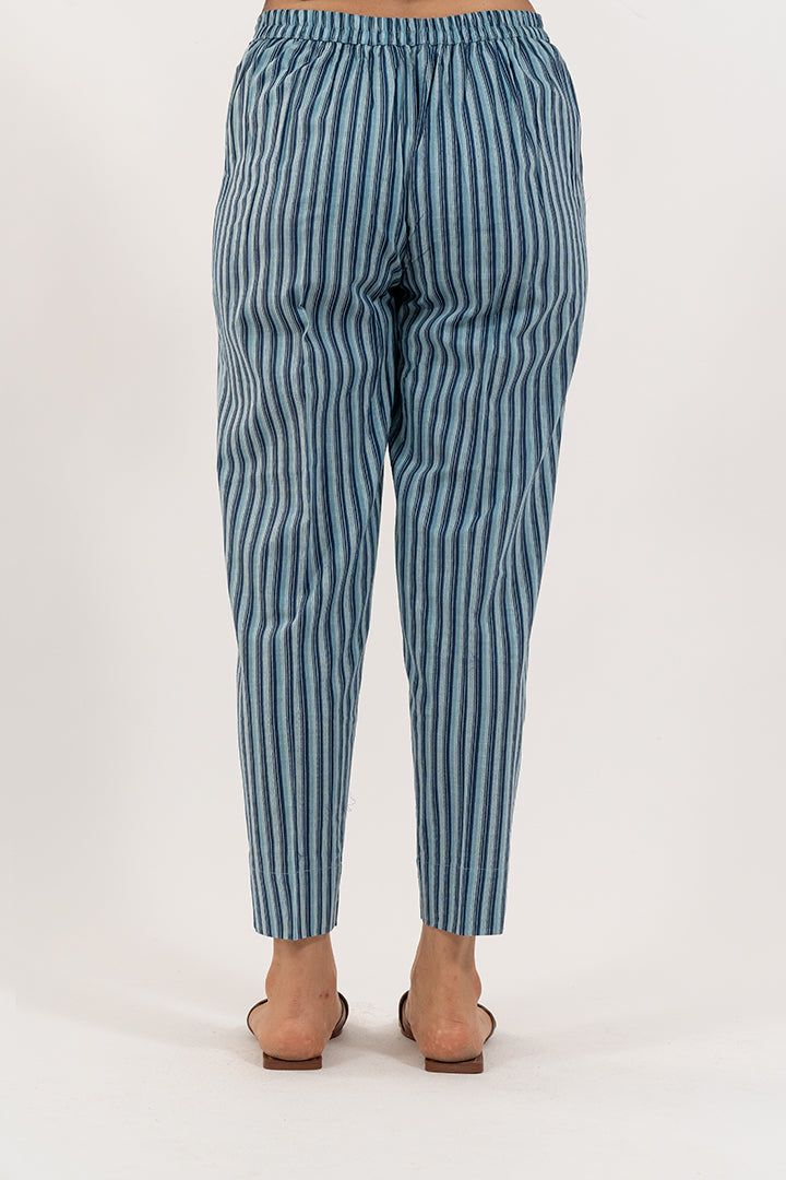 Cotton Printed Pant - Indigo