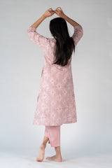 Cotton Hand Block Printed Kurta - Pink
