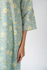 Cotton Hand Block Printed Kurta - Blue