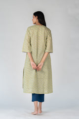 Cotton Hand Block Printed Kurta - Green