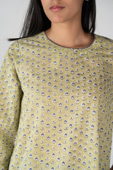 Cotton Hand Block Printed Kurta - Green