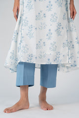 Cotton Hand Block Printed Kurta - White