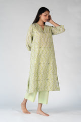 Cotton Hand Block Printed Kurta - Green