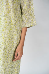 Cotton Hand Block Printed Kurta - Green