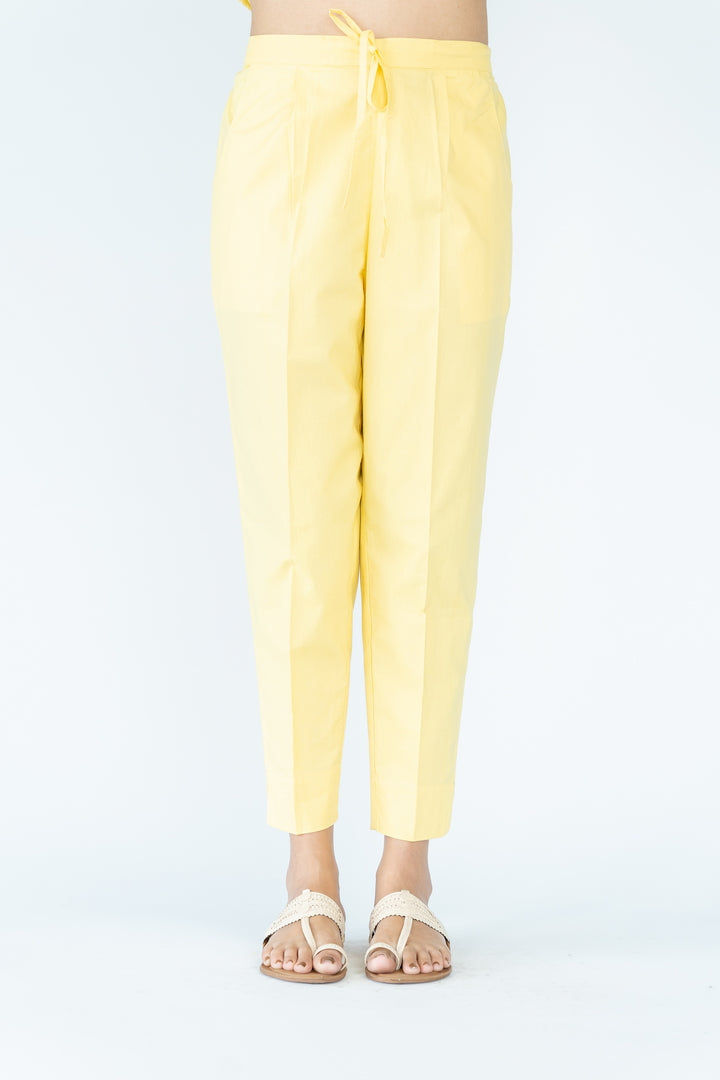 Cotton Narrow Pant - Lemon Yellow