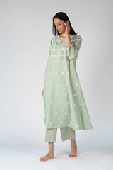 Cotton Chikankari Kurta - Green