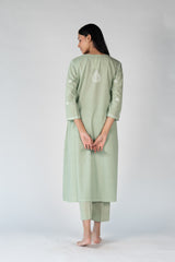 Cotton Chikankari Kurta - Green
