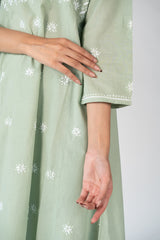 Cotton Chikankari Kurta - Green