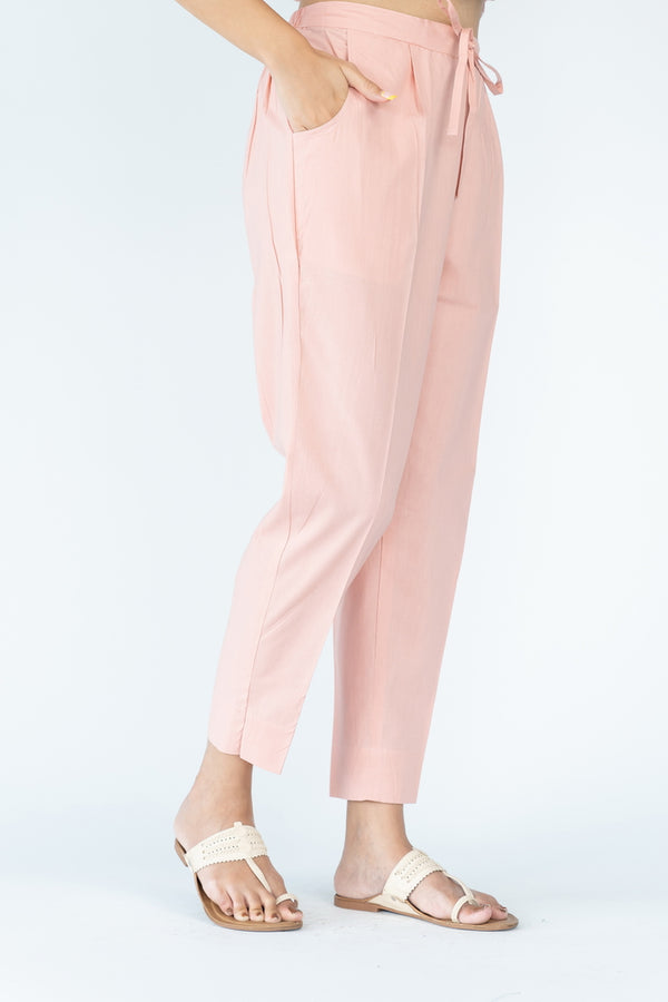 Cotton Narrow Pant - Peach Pink