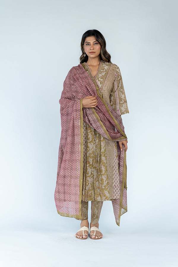 Cotton Woven Printed Dupatta - Onion Pink