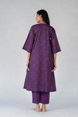 Cotton Hand Block Printed Kurta - Purple