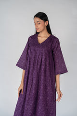 Cotton Hand Block Printed Kurta - Purple