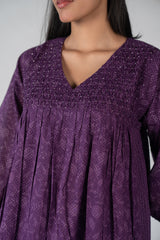 Cotton Hand Block Printed Kurta - Purple