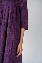 Cotton Hand Block Printed Kurta - Purple