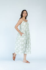 Cotton Printed Dress - Pista Green
