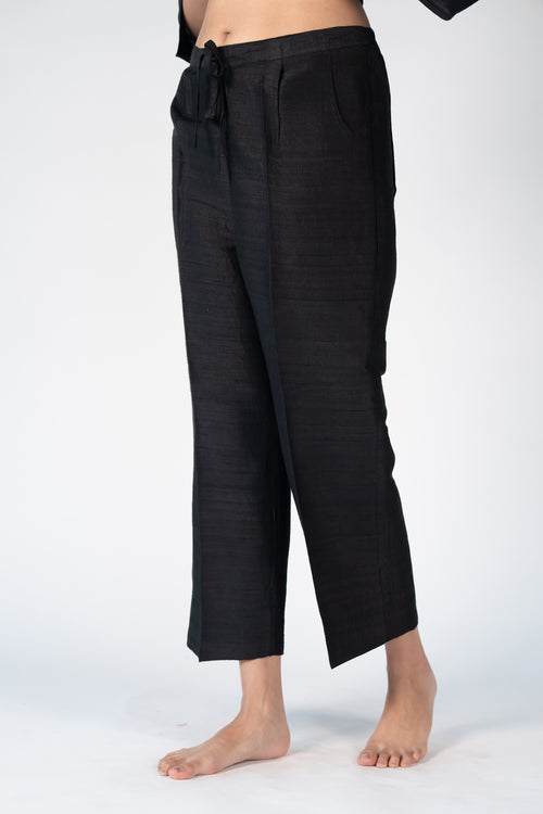 Raw Silk Parallel - Black