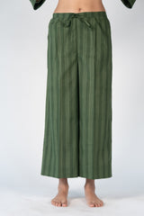 Cotton Hand Block Printed Parallel - Green