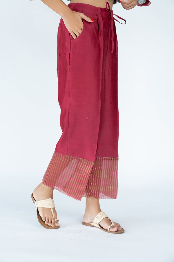 Chanderi Parallel - Dark Pink