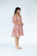 Cotton Mul Dress - Onion Pink