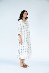 Cotton Ikat Dress - Off White