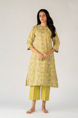 Cotton Hand Block Printed Kurta - Green