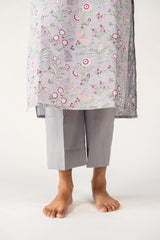 Cotton Hand Block Printed Kurta - Purple