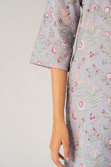 Cotton Hand Block Printed Kurta - Purple