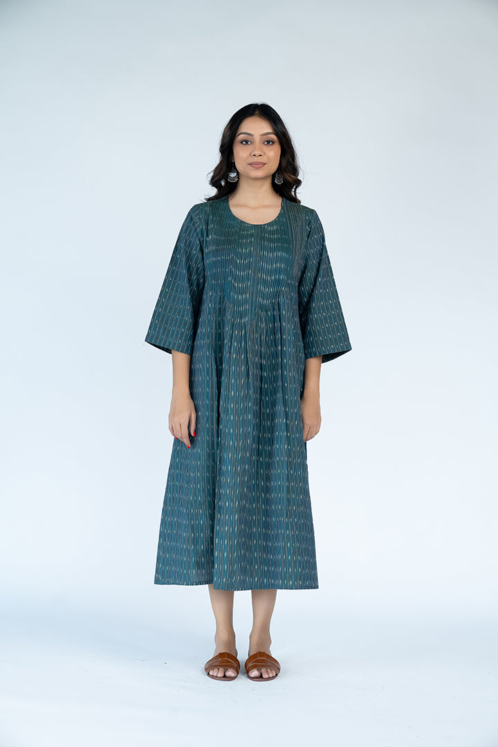 Liza Dress Bagh Bouquet Cyan