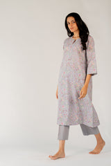 Cotton Hand Block Printed Kurta - Purple