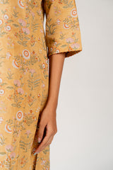 Cotton Hand Block Printed Kurta - Yellow