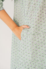 Cotton Hand Block Printed Kurta - Green