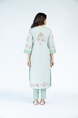 Cotton Hand Block Printed Kurta - Turquoise Green