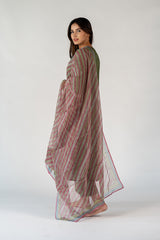 Cotton Kota Doria Dupatta - Green