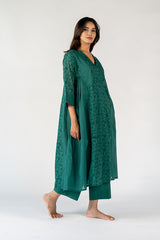 Cotton Hand Block Printed Kurta - Green