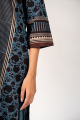 Ajrakh Mul Printed Kurta - Black