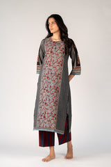 Ajrakh Mul Printed Parallel - Indigo