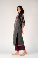 Ajrakh Mul Printed Kurta - Black