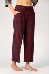 Ajrakh Mul Printed Parallel - Indigo