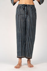 Ajrakh Mul Printed Parallel - Black