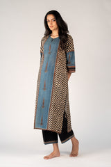 Ajrakh Mul Printed Kurta - Black