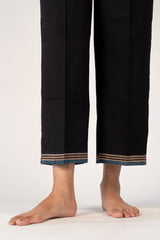 Ajrakh Mul Printed Parallel - Black