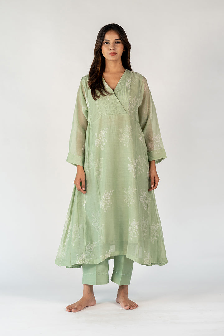 Chanderi Parallel - Green