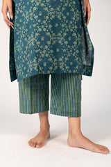 Cotton Hand Block Dabu Printed Tunic - Green