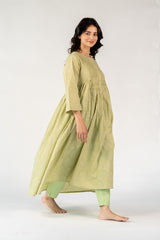 Cotton Hand Block Printed Kurta - Green